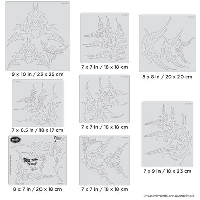 Iwata Artool Tribal Masters II Cornered Freehand Airbrush Template Set by Steve Vandemon