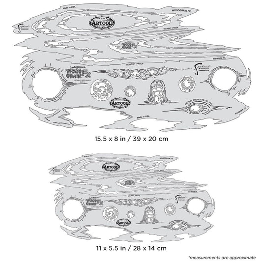 Iwata Artool Wood Grain FX Freehand Airbrush Template Set by Dennis Mathewson