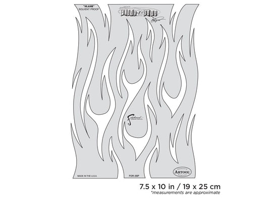 Iwata Artool Freehand Airbrush Templates Flame-o-rama Slash by Craig Fraser