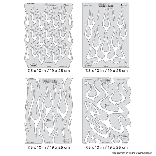 Iwata Artool Flame-O-Rama Freehand Airbrush Template Set by Craig Fraser