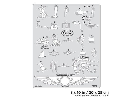 Iwata Artool FX3 Glyphs Freehand Airbrush Template by Craig Fraser