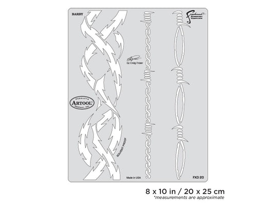 Iwata Artool FX3 Barby Freehand Airbrush Template by Craig Fraser