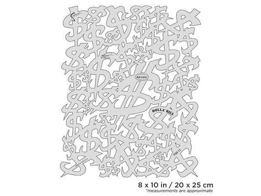 Iwata Artool FX II Dolla Bill Freehand Airbrush Template by Craig Fraser