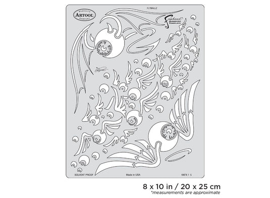 Iwata Artool Kustom Kulture Flyballz Freehand Airbrush Template by Craig Fraser