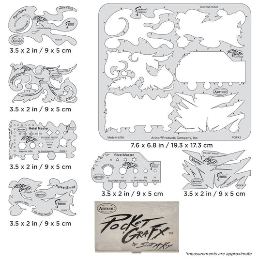 Iwata Artool PocketGraFX Freehand Airbrush Template Set by Scott MacKay