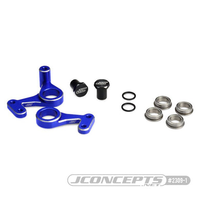 JConcepts RC10 aluminum steering bell-crank set - blue