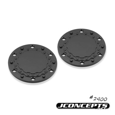 JConcepts Tribute Wheel, Planetary Cap - Aluminum, Black Anodized - 2pc