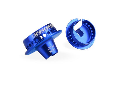 JConcepts Fin, Shock 5mm Off-Set Spring Cup (Blue) B5, B5M, T5M, SC5M, B6, B6D