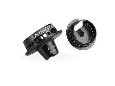 JConcepts Fin, Shock 5mm Off-Set Spring Cup (Black) B5, B5M, T5M, SC5M, B6, B6D