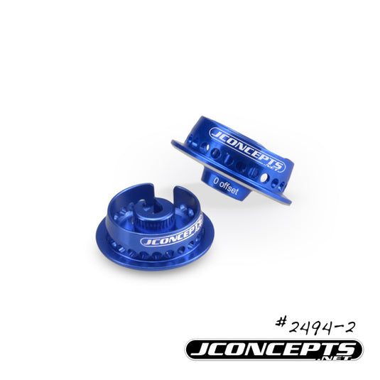 JConcepts Fin, Shock 0mm Offset Spring Cup (B6/B6D) (Blue)