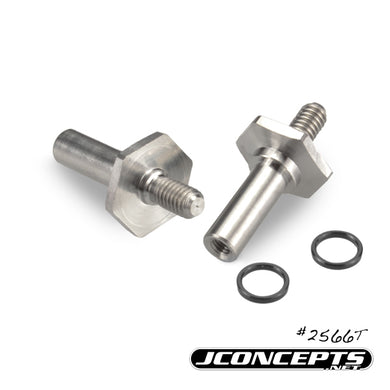 JConcepts B6.2 | B6.3 Titanium front axle set w/ 1mm adjustment spacer (Fits - B6 | B6D | B6.1 | B6.2 | B6.3)