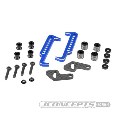 JConcepts B6.4 | T6.4 | SC6.4, swing operated battery retainer set - Blue