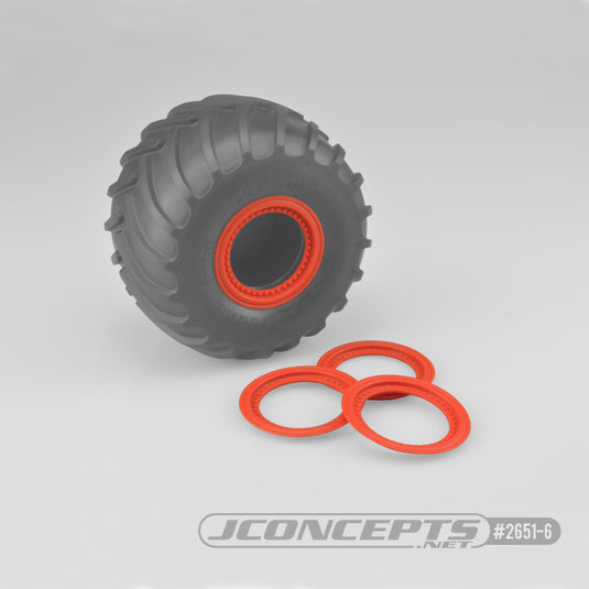 JConcepts Tribute wheel mock beadlock rings - orange - glue-on set, 4pc. (Fits -