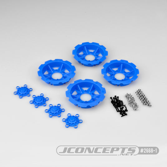 JConcepts Tracker Wheel Discs 4pc - Blue (Fits - #3379 Dragon Wheels)