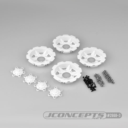 JConcepts Tracker Wheel Discs 4pc - White (Fits -