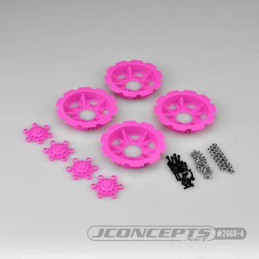 JConcepts Tracker Wheel Discs 4pc - Pink (Fits -