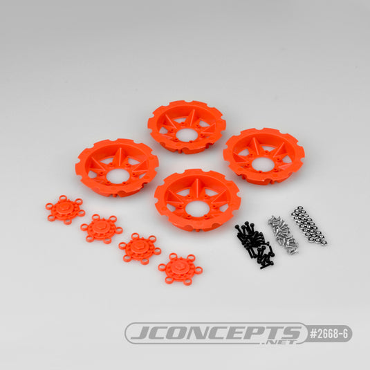 JConcepts Tracker Wheel Discs 4pc - Orange (Fits - #3379 Dragon Wheels)