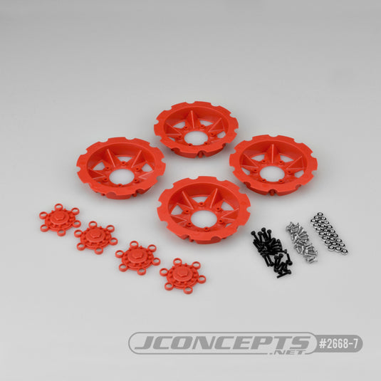 JConcepts Tracker Wheel Discs 4pc - Red (Fits -