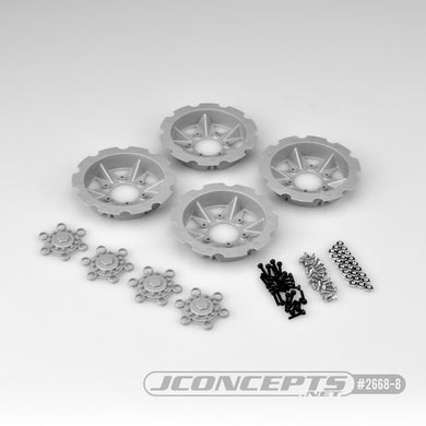 JConcepts Tracker Wheel Discs 4pc - Silver (Fits - #3379 Dragon Wheels)