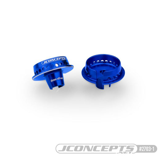 JConcepts Fin, 13mm Spring Cup, 5mm Off-Set Fits Team Associated 13mm Spring - Blue