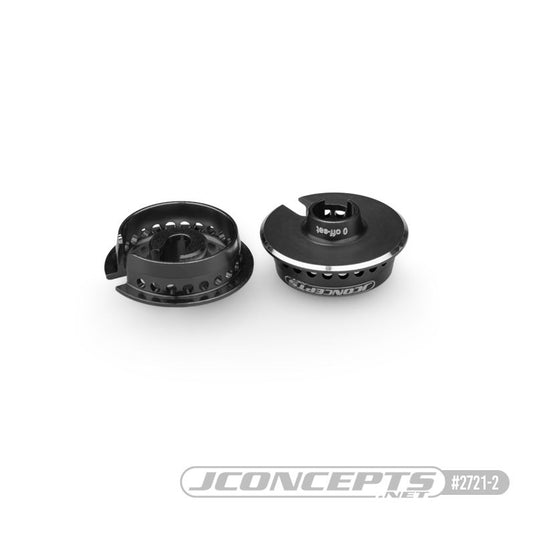 JConcepts Fin, 13mm Spring Cup, 0mm Off-Set Fits Team Associated 13mm Spring - Black