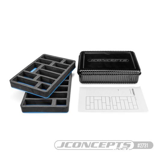 JConcepts Spring Box with Foam Liner (Double Decker with Decal 1/10 Off-Road and On-Road Springs) - Black