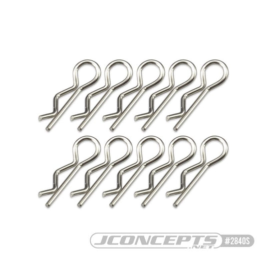 JConcepts compact / angled body clips, silver, 10pc