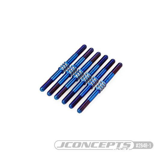 JConcepts TLR 22 5.0 3.5mm Fin Turnbuckle Kit - Burnt Blue (6)