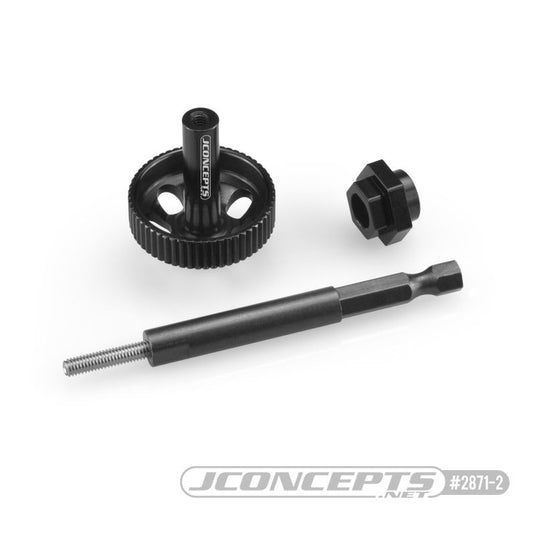 JConcepts tire break-in drill adaptor kit, black