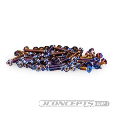 JConcepts - B6.4 Titanium Top Hat Screw Set, Upper (Blue) - 67pc (Fits  Team Associated B6.4)