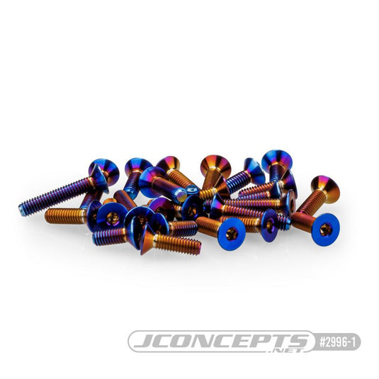 JConcepts - B6.4 Titanium Screw Set, Lower (Blue) - 26pc (Fits  Team Associated B6.4)