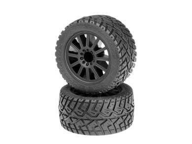 JConcepts G-Locs - yellow compound - black wheel - (pre-mounted) - Stampede 4x4 F&R and E-Stampede and E-Rustler 2wd front