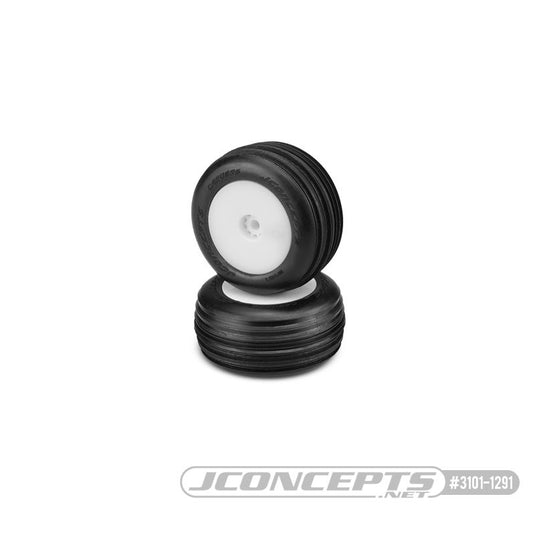 JConcepts Carvers - green compound - pre-mounted, white wheels (Fits - Losi Mini-T 2.0)