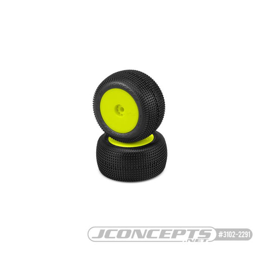 JConcepts Sprinter - pink compound - pre-mounted, yellow wheels (Fits - Losi Mini-T 2.0)