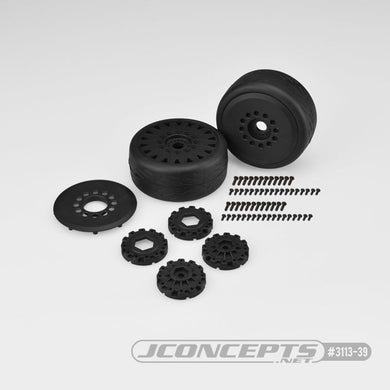 JConcepts Speed Claw - platinum compound, belted, pre-mounted on black #3395 wheels