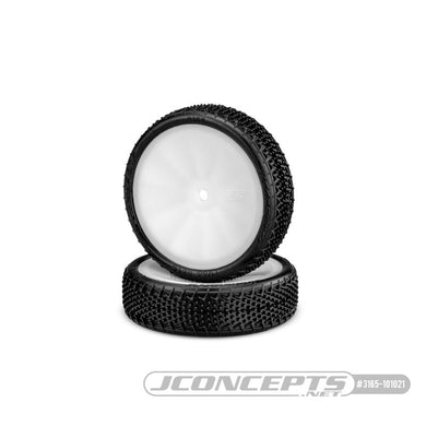 JConcepts Fuzz Bite LP 2wd Front - Pre-Mounted on 3376White Wheels Fits Ã¢â‚¬â€œ 1/10th front 2wd vehicles