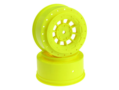 JConcepts Hazard - SC10/SC10B/SC5M 4x4 Wheel Dish 4pc (Yellow) Fits JConcepts #3344 & #3356 Wheel