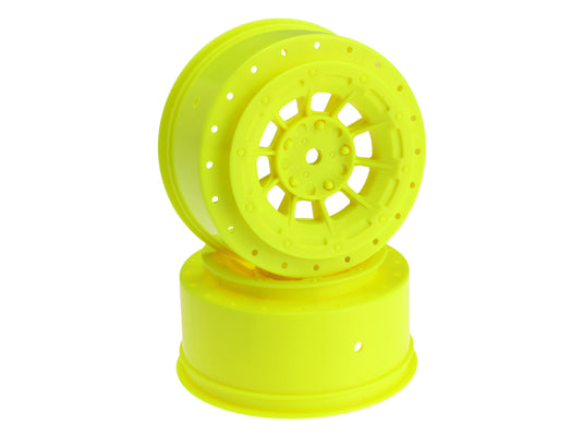 JConcepts Hazard - SC10/SC10B/SC5M 4x4 Wheel Dish 4pc (Yellow) Fits JConcepts #3344 & #3356 Wheel