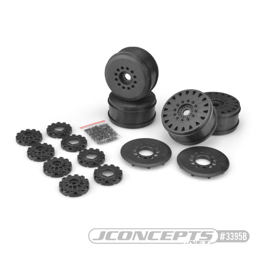 JConcepts Cheetah 83mm speed-run wheel w/ 12 and 17mm hex adaptor, 4pc. (black)