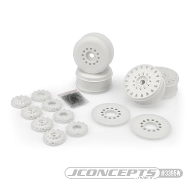 JConcepts Cheetah 83mm speed-run wheel w/ 12 and 17mm hex adaptor, 4pc. (white)