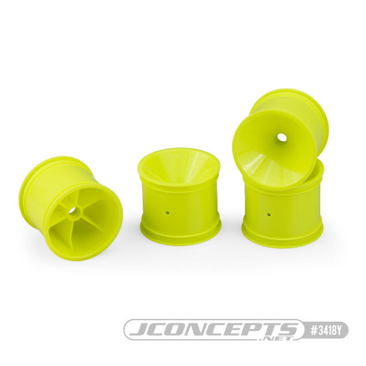 JConcepts Mono RC10T, T2, T3, GT Front Wheel - Yellow - 4pc Fits RC10T, T2, T3, GT