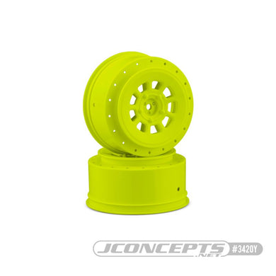 JConcepts 9-Shot 12mm Hex SC6.4/Pro2 SC10/Pro4 SC10 Wheel (2) Yellow