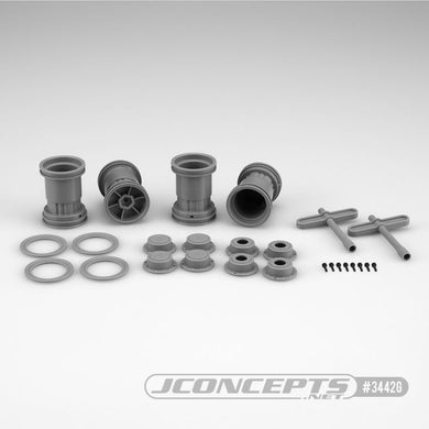 JConcepts Tribute - 1/24th Mini Monster Truck Wheel with Accessories (Gray) - 4 pc. (Fits ÃƒÂ¢Ã¢â€šÂ¬Ã¢â‚¬Å“ JCO4041, 4042 Tire)