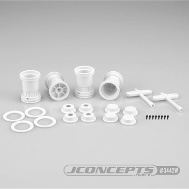 JConcepts Tribute - 1/24th Mini Monster Truck Wheel with Accessories (White) - 4 pc. (Fits ÃƒÂ¢Ã¢â€šÂ¬Ã¢â‚¬Å“ JCO4041, 4042 Tire)