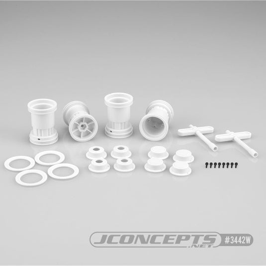 JConcepts Tribute - 1/24th Mini Monster Truck Wheel with Accessories (White) - 4 pc. (Fits ÃƒÂ¢Ã¢â€šÂ¬Ã¢â‚¬Å“ JCO4041, 4042 Tire)