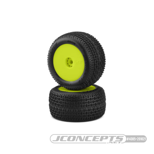 Twin Pin - pink compound - pre-mounted, yellow wheels (Fits - Losi Mini-T 2.0 | Mini-B rear)