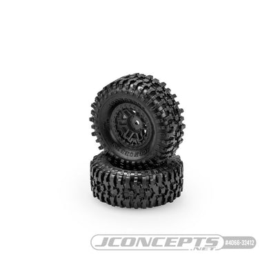 JConcepts Tusk Pre-Mounted On #3446 Wheel - Black - Green Compound Fits Traxxas TRX4M