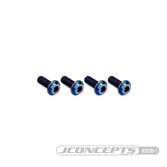 JConcepts 3x8mm Top Hat Titanium Screw (Screw Applications With 3mm) - Burnt Blue (4)