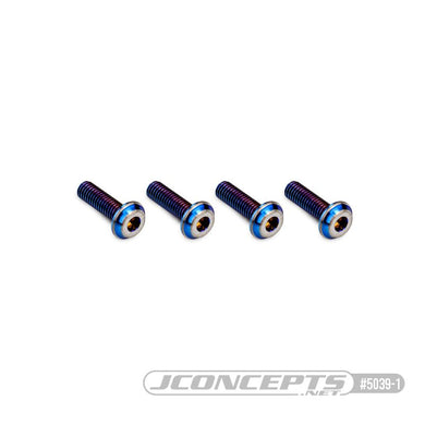 JConcepts 3x10mm Top Hat Titanium Screw (Screw Applications With 3mm) - Burnt Blue (4)