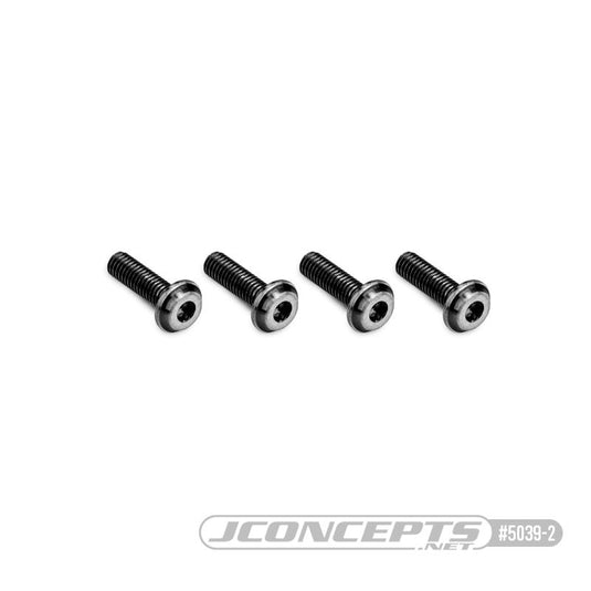 JConcepts 3x10mm Top Hat Titanium Screw (Screw Applications With 3mm) - Stealth Black (4)